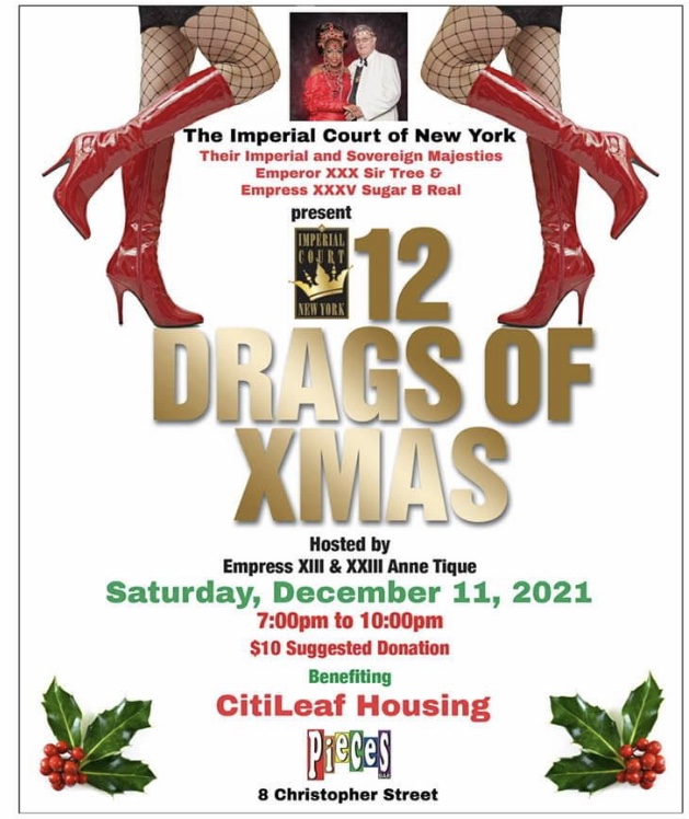 Wendy Stuart To Perform At The Imperial Court of New York’s “12 Drags Of Xmas” Saturday 12/11/21 7:00 PM