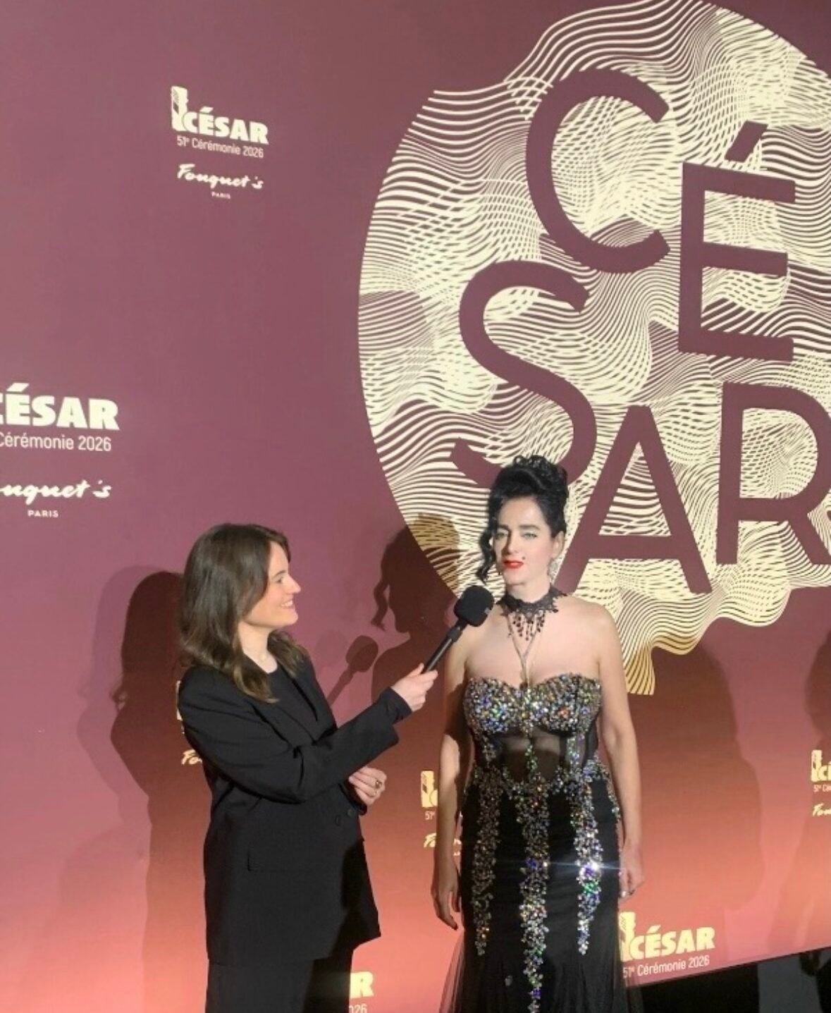 Despina Mirou Shines in Paris: A Dazzling Red Carpet Interview at the César Awards